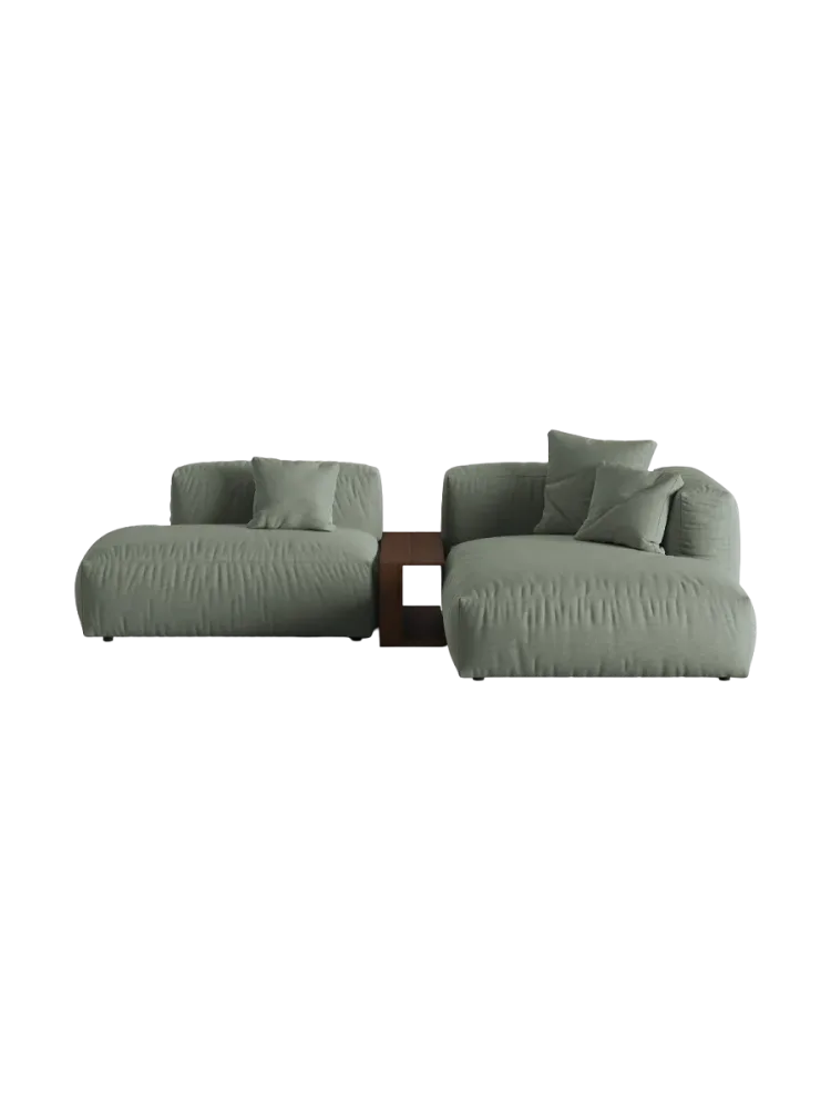 Modulares, 3-Sitzer Design Ecksofa „Martina“ mit Beistelltisch Micadoni