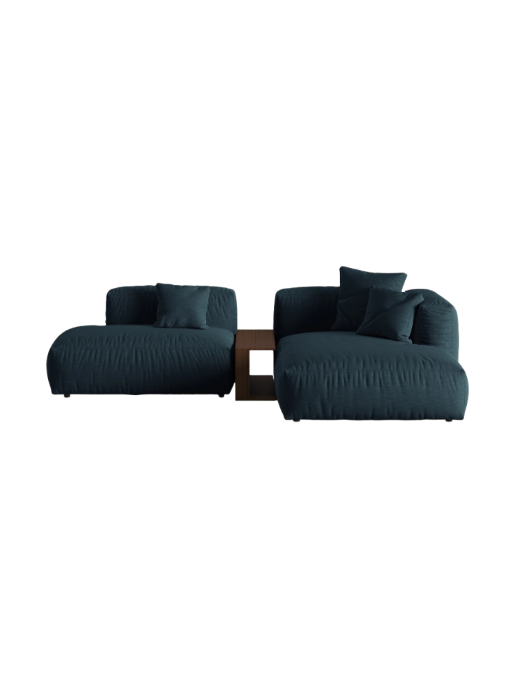 Modulares, 3-Sitzer Design Ecksofa „Martina“ mit Beistelltisch Micadoni