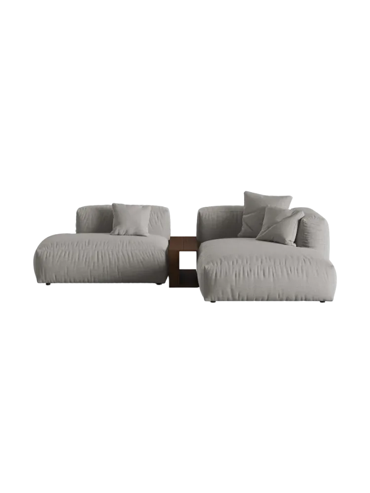 Modulares, 3-Sitzer Design Ecksofa „Martina“ mit Beistelltisch Micadoni