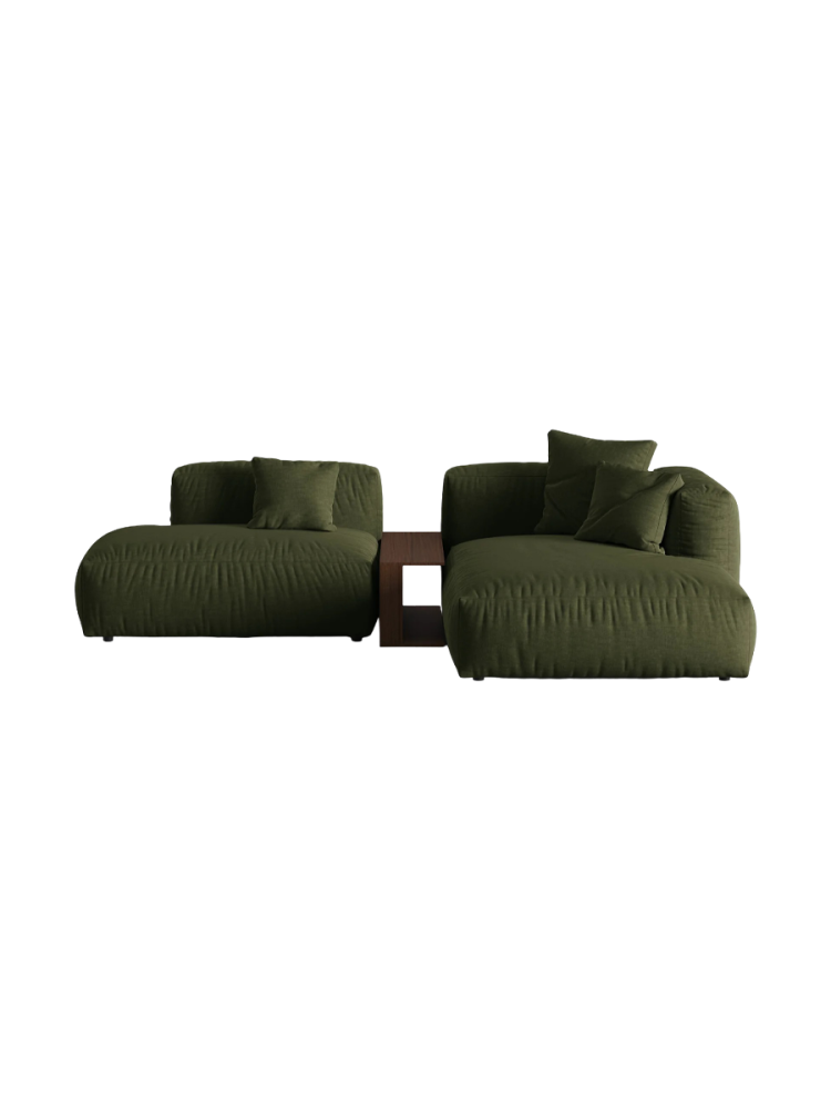 Modulares, 3-Sitzer Design Ecksofa „Martina“ mit Beistelltisch Micadoni