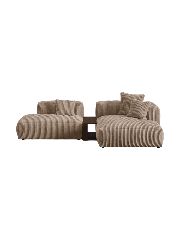 Modulares, 3-Sitzer Design Ecksofa „Martina“ mit Beistelltisch Micadoni