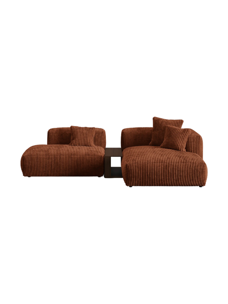 Modulares, 3-Sitzer Design Ecksofa „Martina“ mit Beistelltisch Micadoni