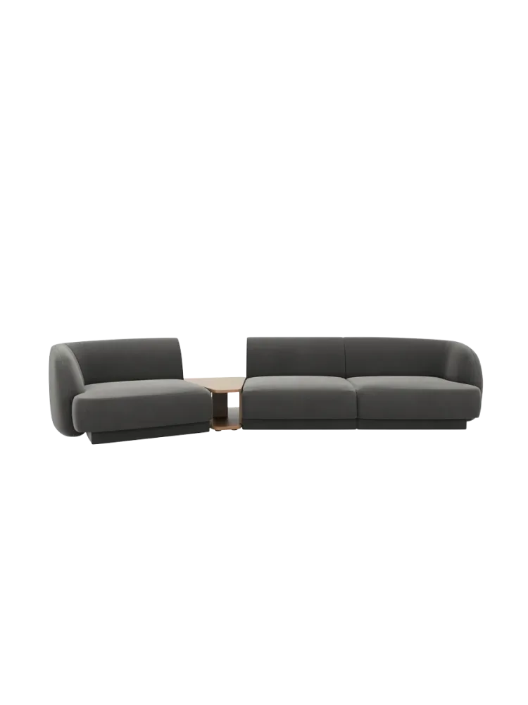 Modulares Design Sofa „Miley“ mit Beistelltisch (3-Sitzer) Chosen by Bloomingloft