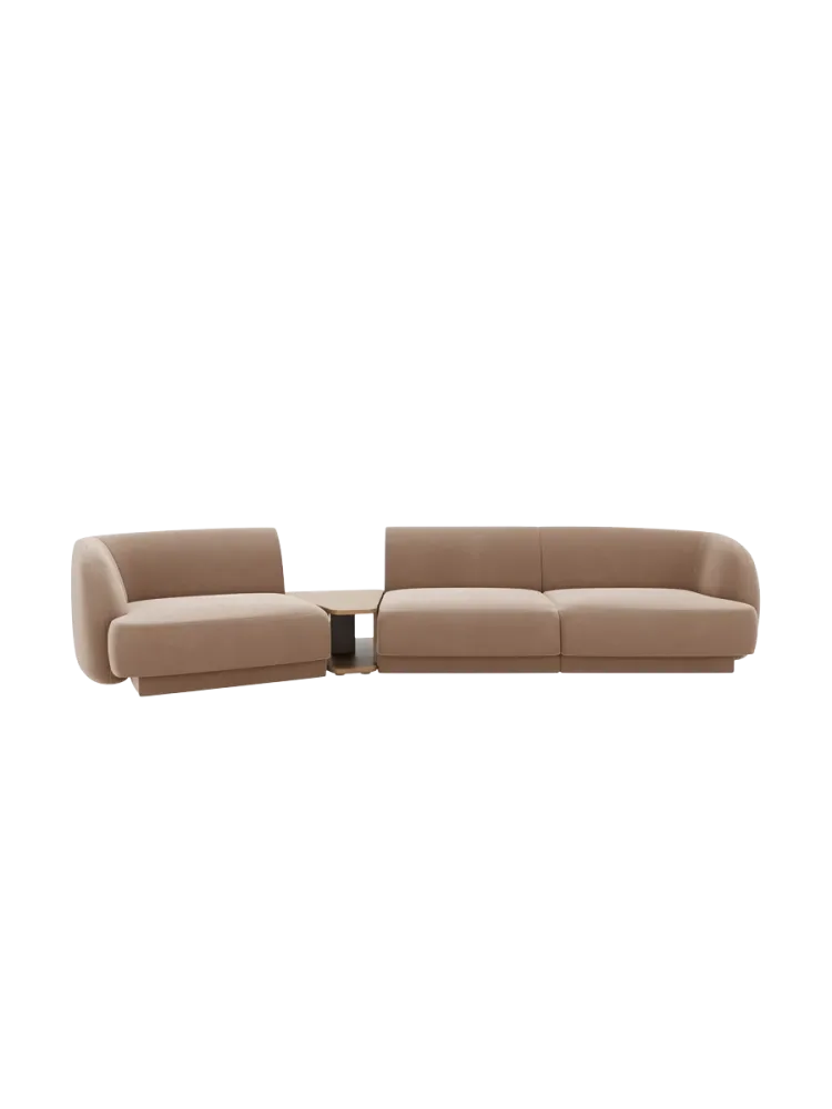 Modulares Design Sofa „Miley“ mit Beistelltisch (3-Sitzer) Chosen by Bloomingloft