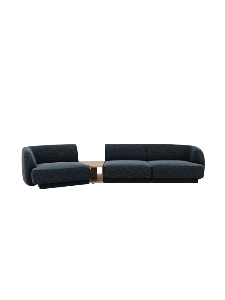 Modulares Design Sofa „Miley“ mit Beistelltisch (3-Sitzer) Chosen by Bloomingloft