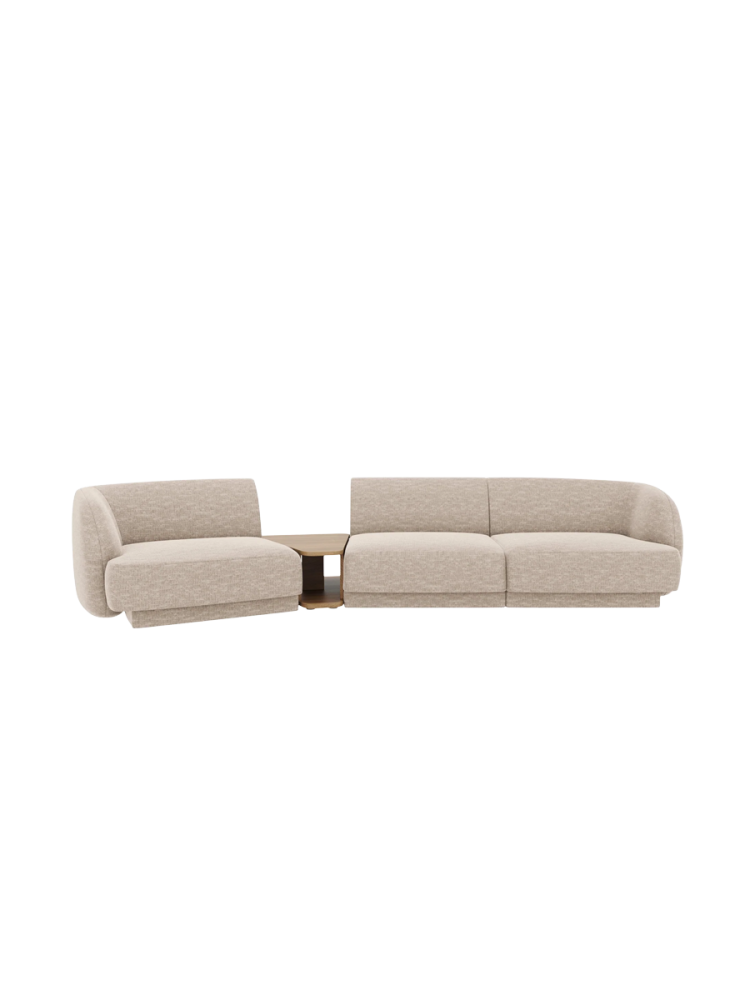 Modulares Design Sofa „Miley“ mit Beistelltisch (3-Sitzer) Chosen by Bloomingloft