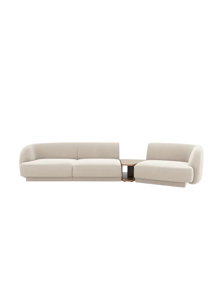 Modulares Design Sofa „Miley“ mit Beistelltisch (3-Sitzer) Chosen by Bloomingloft
