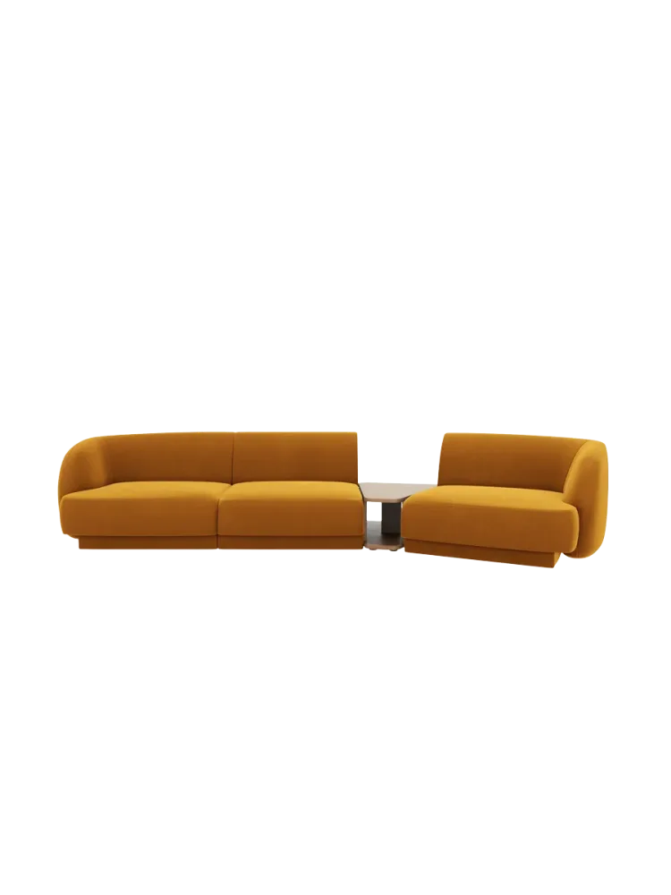 Modulares Design Sofa „Miley“ mit Beistelltisch (3-Sitzer) Chosen by Bloomingloft