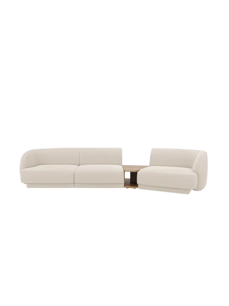 Modulares Design Sofa „Miley“ mit Beistelltisch (3-Sitzer) Chosen by Bloomingloft