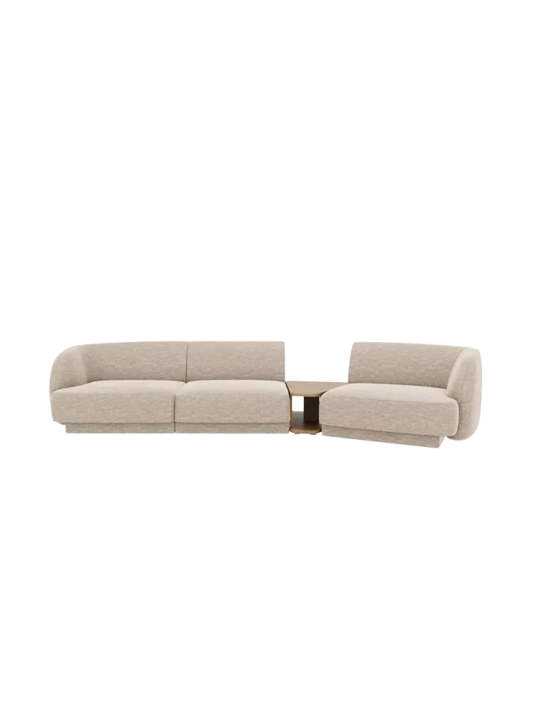 Modulares Design Sofa „Miley“ mit Beistelltisch (3-Sitzer) Chosen by Bloomingloft