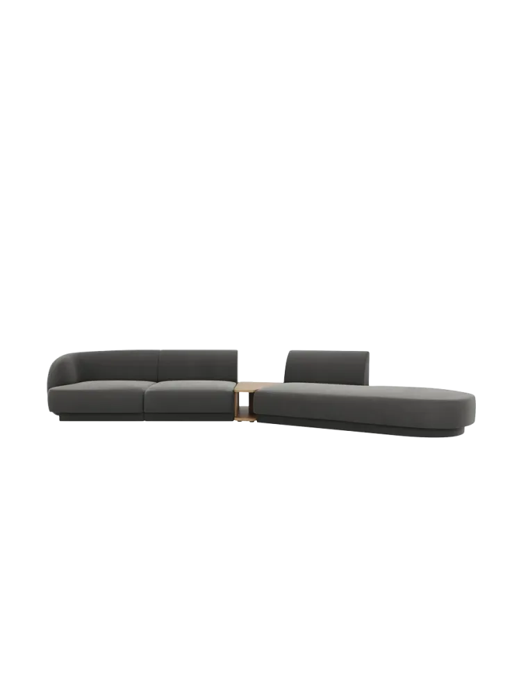 Modulares Design Sofa „Miley“ mit Beistelltisch (4-Sitzer) Chosen by Bloomingloft