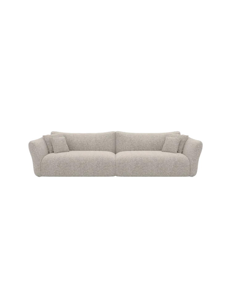 3-Sitzer Design Sofa „Monaco“ mit Bouclé-Bezug Bouclé Toffee BLOOMINGLOFT Collection