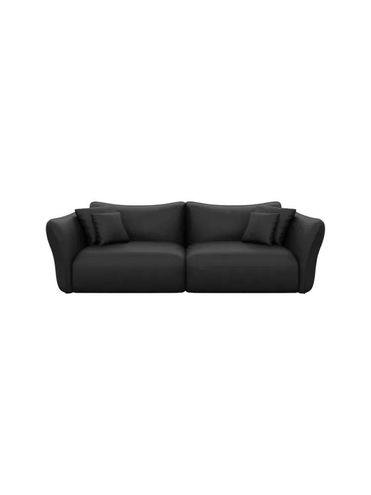 3-Sitzer Echtleder Design Sofa „Monaco“ Echtleder Schwarz BLOOMINGLOFT Collection