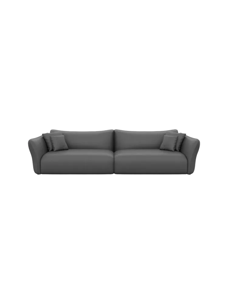3-Sitzer Echtleder Design Sofa „Monaco“ Echtleder Dark Grey BLOOMINGLOFT Collection