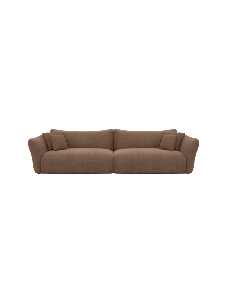 3-Sitzer Design Sofa „Monaco“ mit Strukturstoff-Bezug Strukturstoff Braun BLOOMINGLOFT Collection