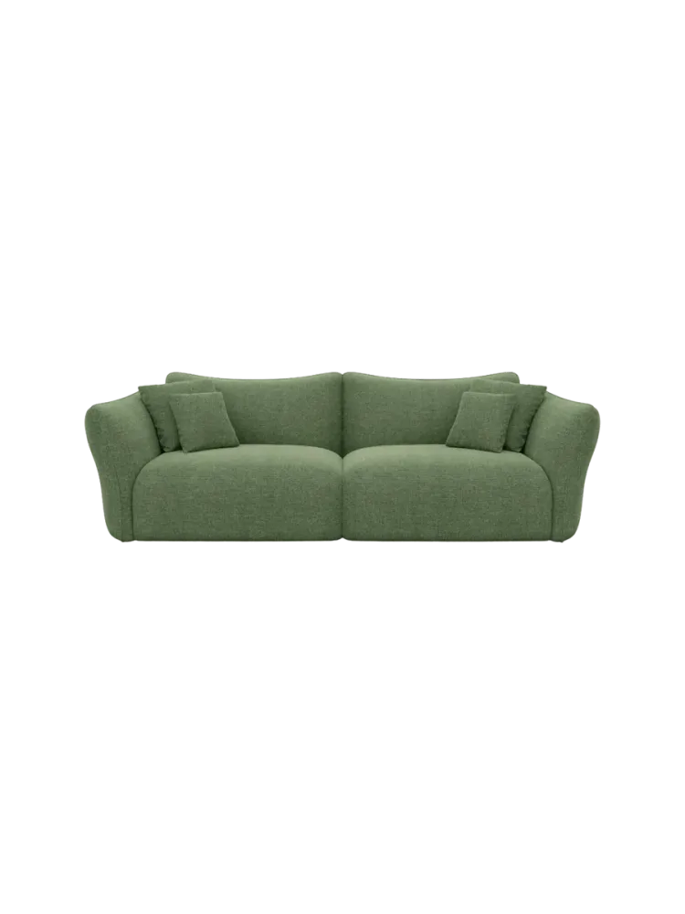 3-Sitzer Design Sofa „Monaco“ mit Strukturstoff-Bezug Strukturstoff Grün BLOOMINGLOFT Collection