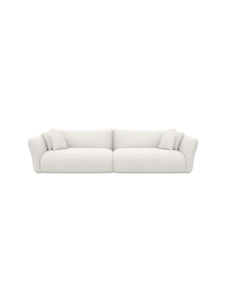 3-Sitzer Design Sofa „Monaco“ mit Strukturstoff-Bezug Strukturstoff Weiss BLOOMINGLOFT Collection