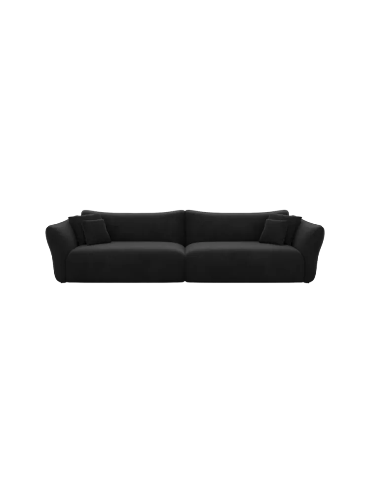 3-Sitzer Design Sofa „Monaco“ mit Samtbezug Samtbezug Schwarz BLOOMINGLOFT Collection