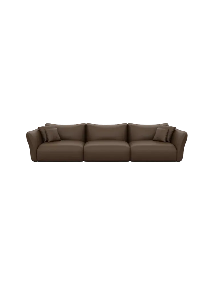4-Sitzer Echtleder Design Sofa „Monaco“ Echtleder Dark Brown BLOOMINGLOFT Collection