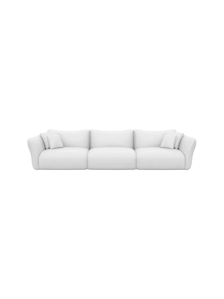 4-Sitzer Echtleder Design Sofa „Monaco“ Echtleder White BLOOMINGLOFT Collection