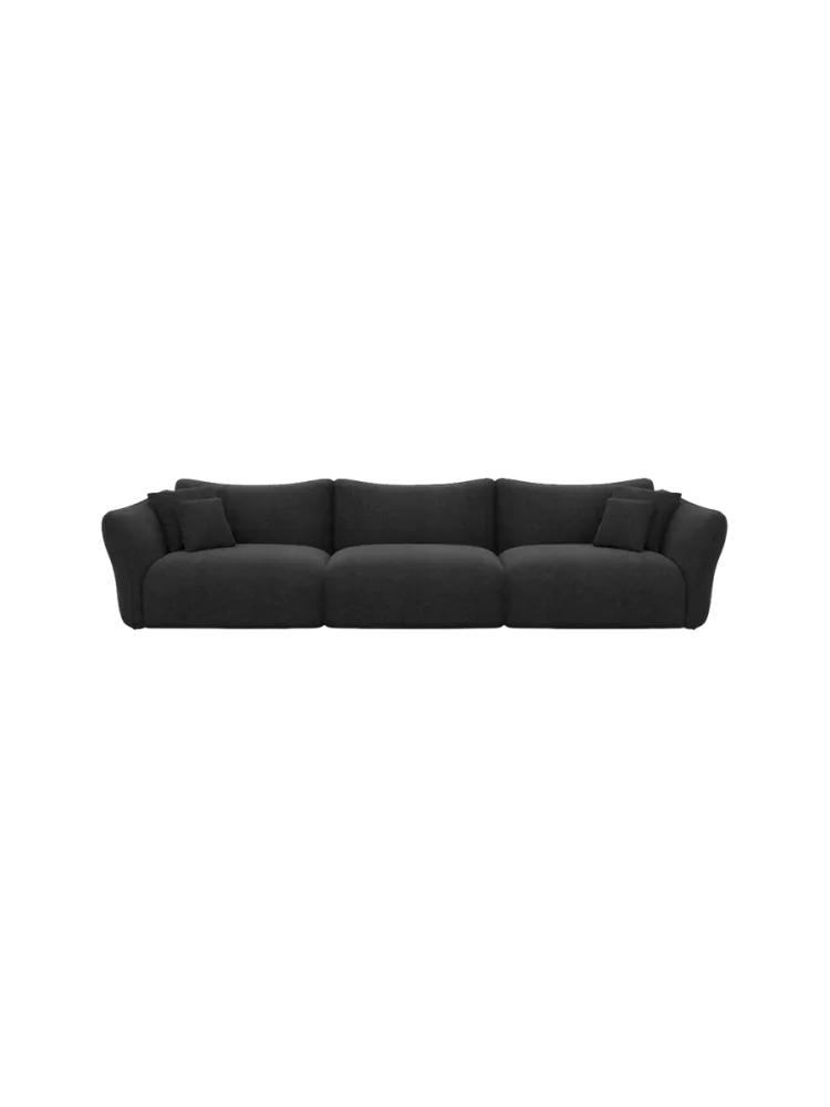 4-Sitzer Design Sofa „Monaco“ mit Strukturstoff-Bezug Strukturstoff Schwarz BLOOMINGLOFT Collection
