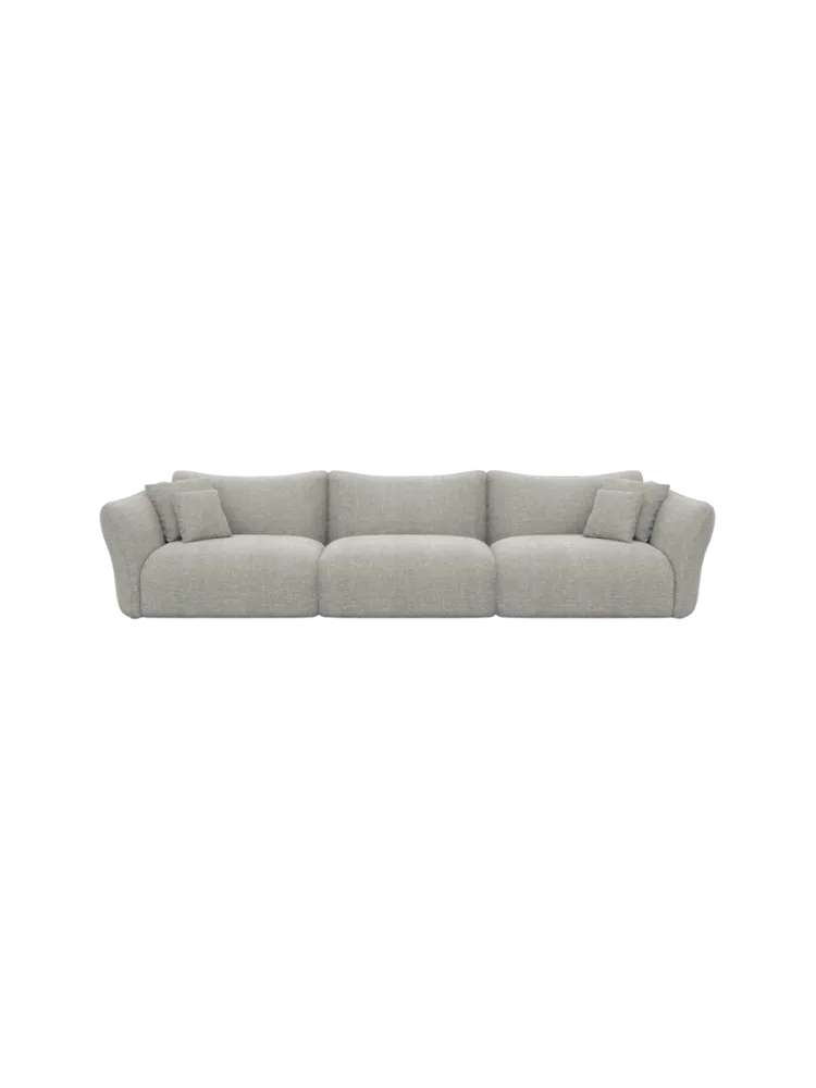 4-Sitzer Design Sofa „Monaco“ mit Strukturstoff-Bezug Strukturstoff Hellgrau BLOOMINGLOFT Collection