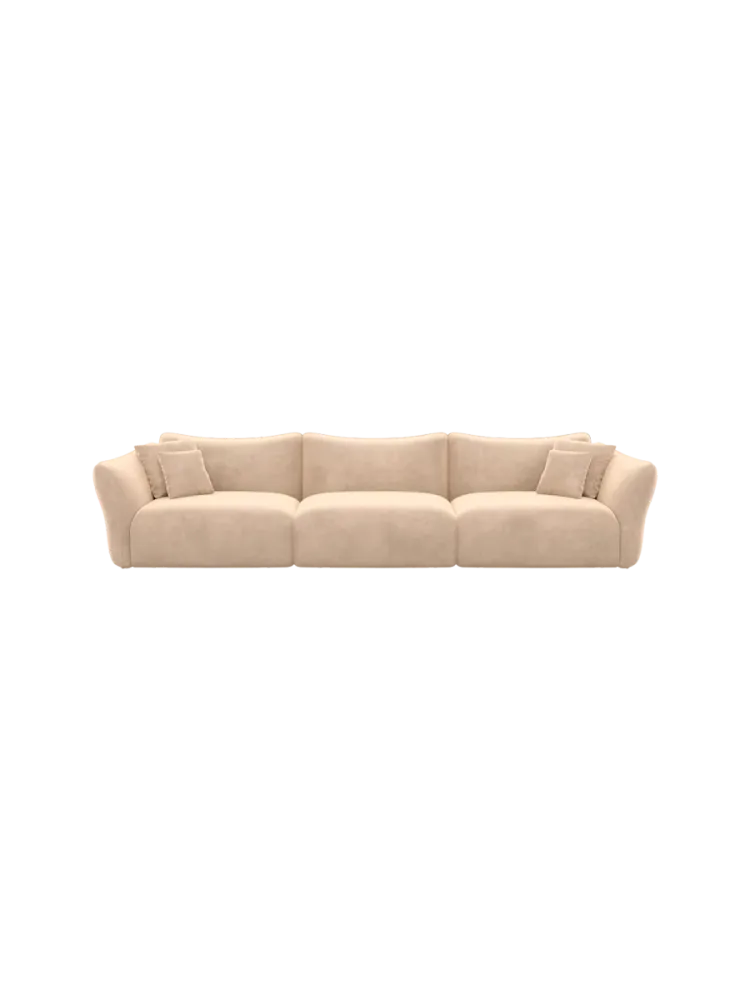4-Sitzer Design Sofa „Monaco“ mit Samtbezug Samtbezug Beige BLOOMINGLOFT Collection