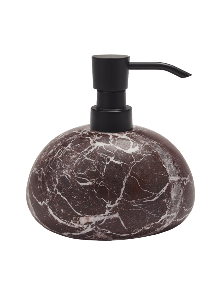 Handgefertigter, luxuriöser Seifenspender „Mundo Rosso“ aus Marmor Aquanova