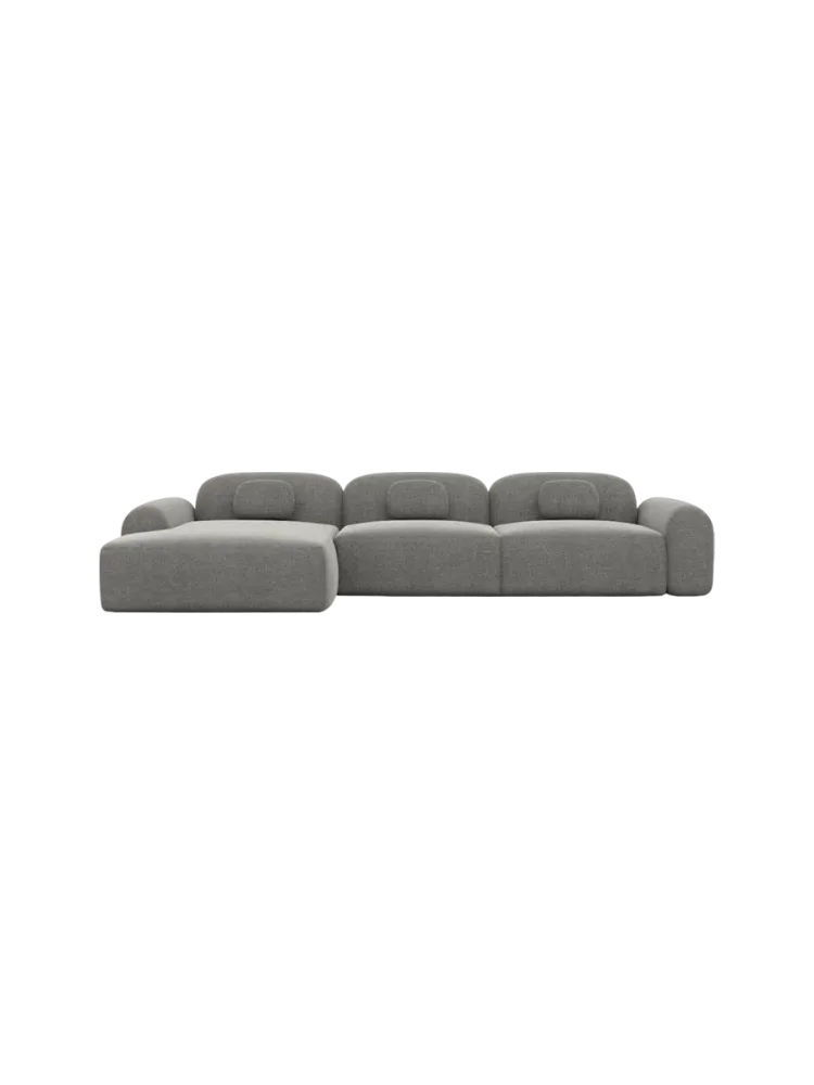 4-Sitzer Design Ecksofa „Nabucca“ mit Strukturstoff-Bezug Strukturstoff Grau BLOOMINGLOFT Collection