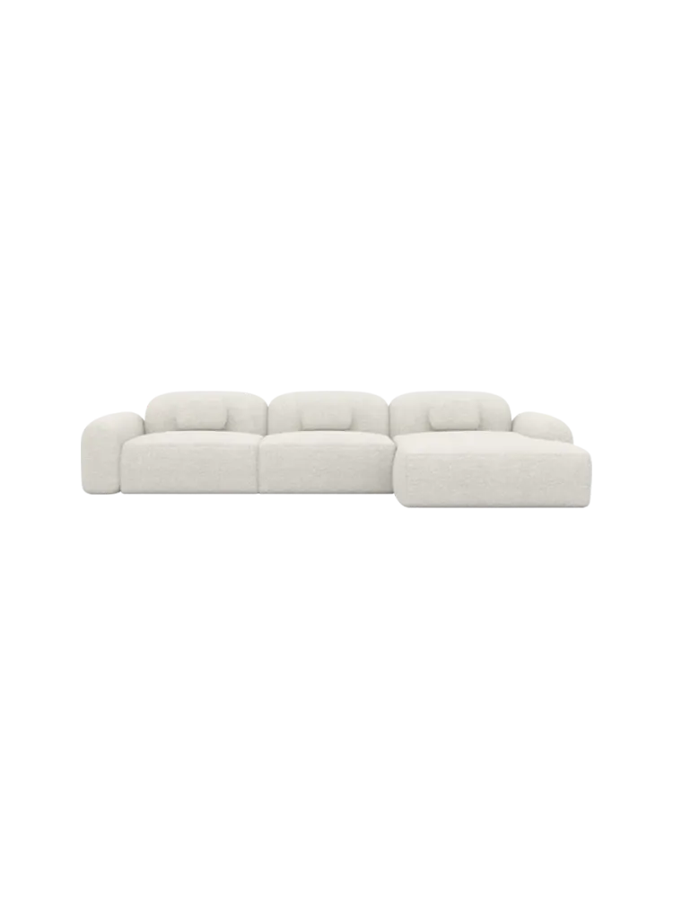 4-Sitzer Design Ecksofa „Nabucca“ mit Bouclé-Bezug Bouclé White BLOOMINGLOFT Collection