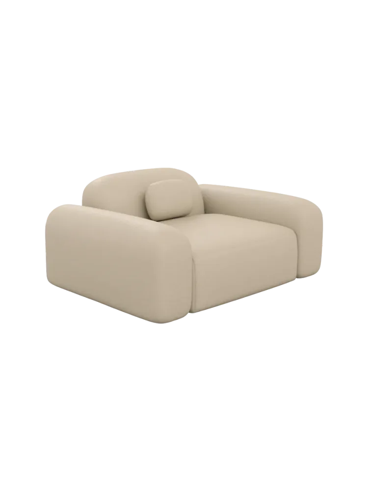 Design Echtleder Loungesessel „Nabucca“ Echtleder Beige BLOOMINGLOFT Collection