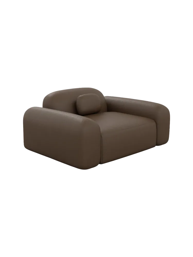 Design Echtleder Loungesessel „Nabucca“ Echtleder Dark Brown BLOOMINGLOFT Collection