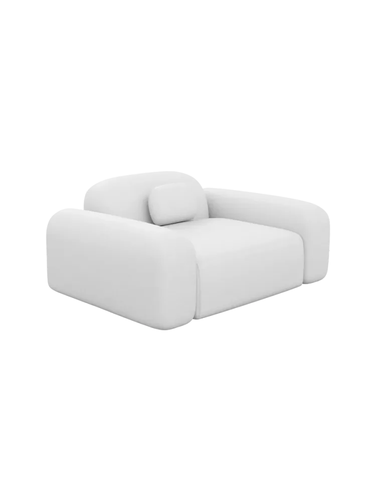 Design Echtleder Loungesessel „Nabucca“ Echtleder White BLOOMINGLOFT Collection