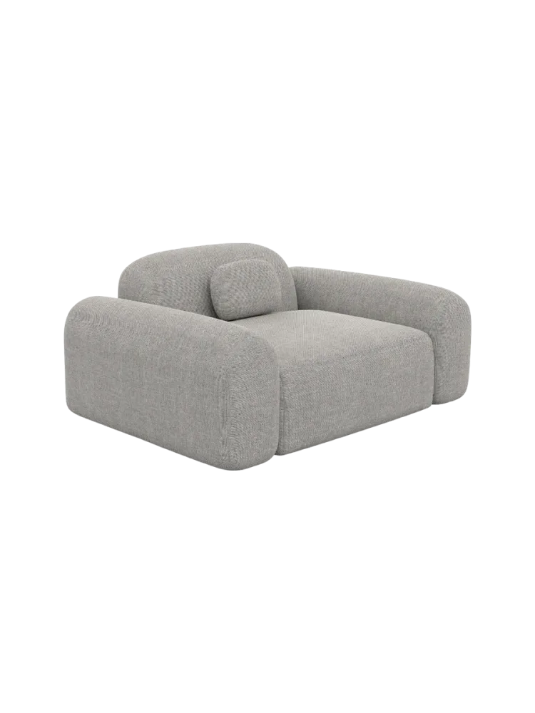 Design Loungesessel „Nabucca“ mit Strukturstoff-Bezug Strukturstoff Hellgrau BLOOMINGLOFT Collection