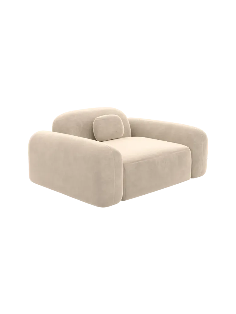 Design Loungesessel „Nabucca“ mit Samtbezug Samtbezug Cream BLOOMINGLOFT Collection