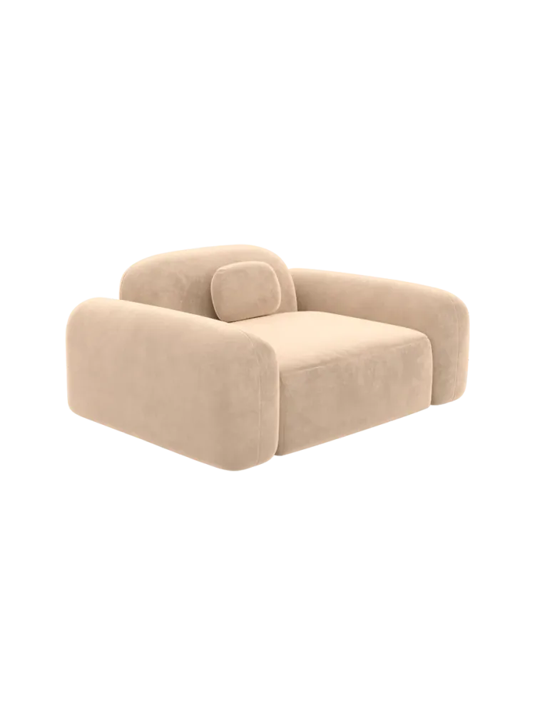 Design Loungesessel „Nabucca“ mit Samtbezug Samtbezug Beige BLOOMINGLOFT Collection