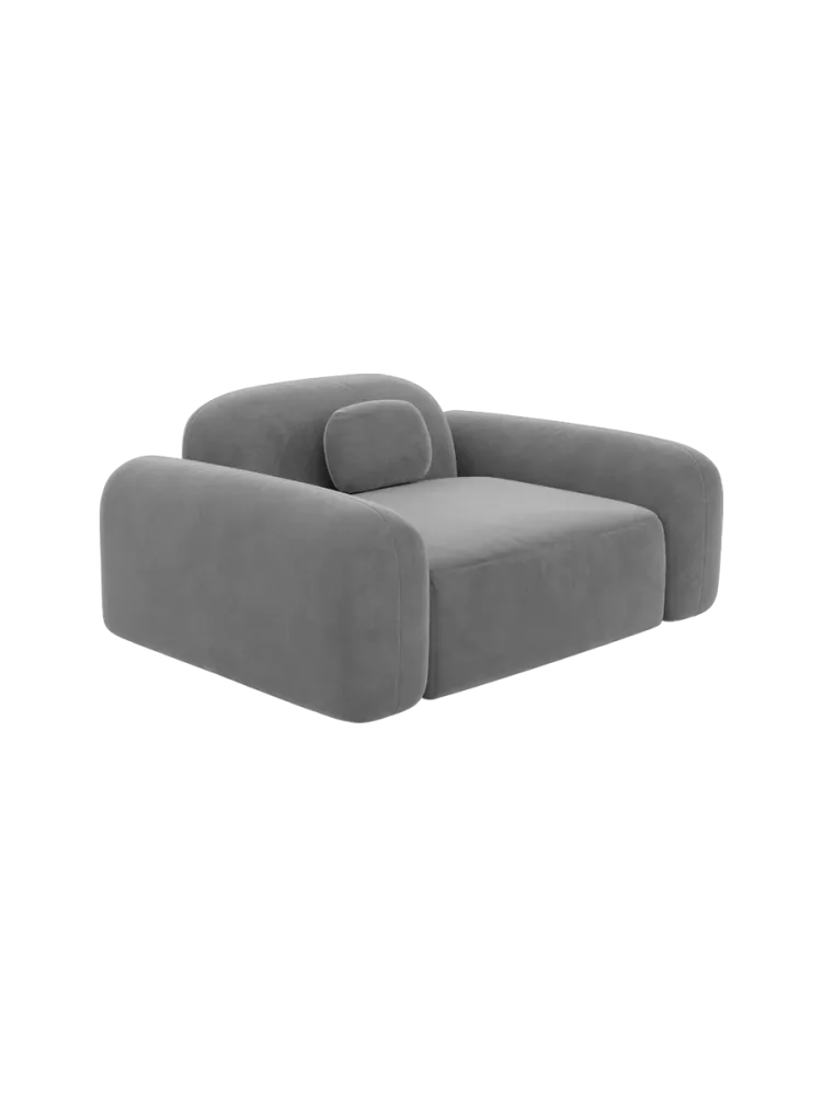 Design Loungesessel „Nabucca“ mit Samtbezug Samtbezug Dunkelgrau BLOOMINGLOFT Collection