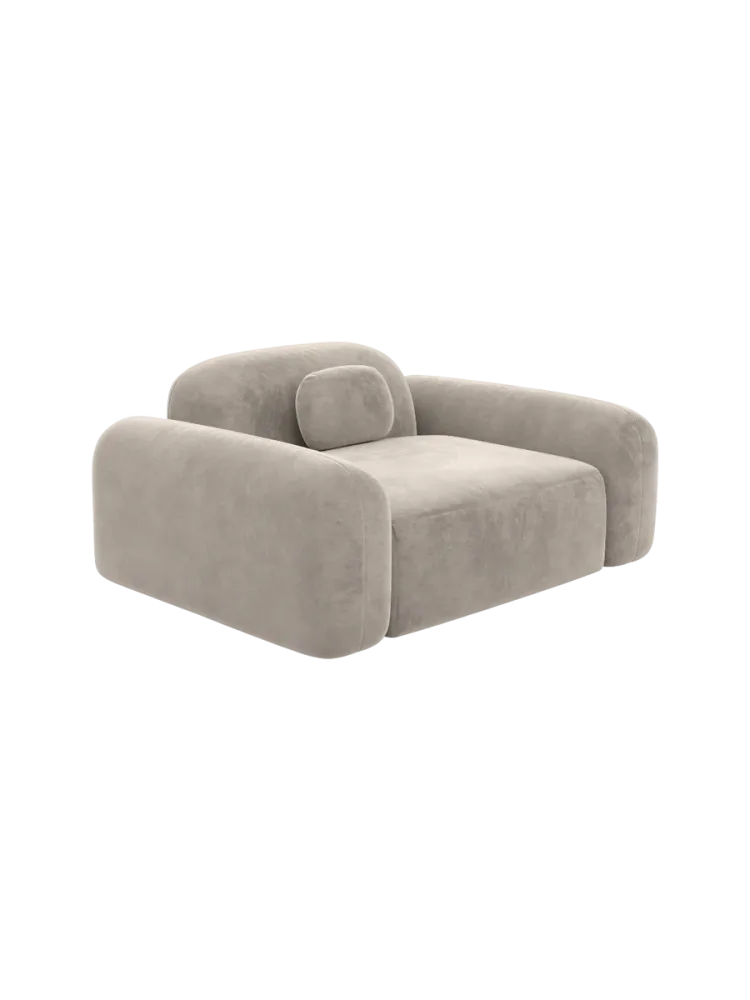 Design Loungesessel „Nabucca“ mit Samtbezug Samtbezug Sand BLOOMINGLOFT Collection