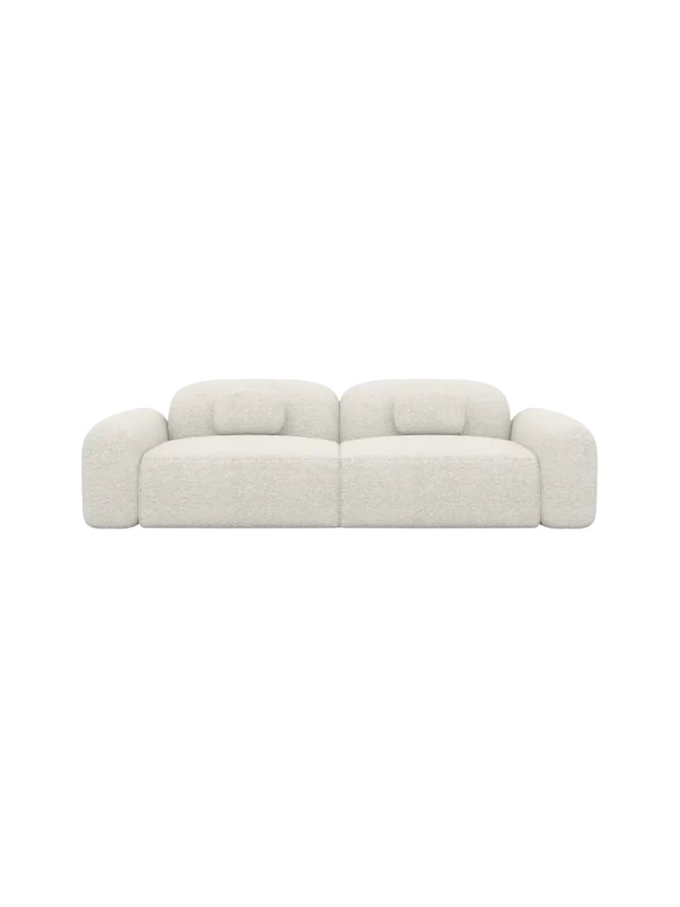 2-Sitzer Design Sofa „Nabucca“ mit Bouclé-Bezug Bouclé White BLOOMINGLOFT Collection