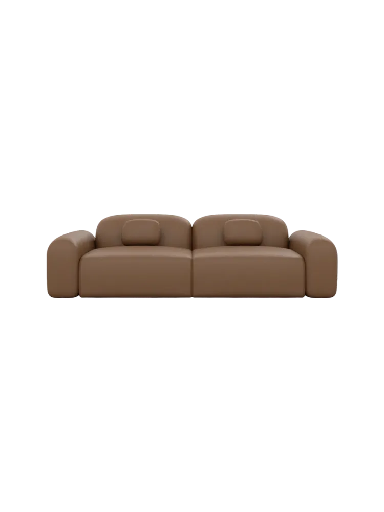 2-Sitzer Design Echtleder Sofa „Nabucca“ Echtleder Choco Brown BLOOMINGLOFT Collection