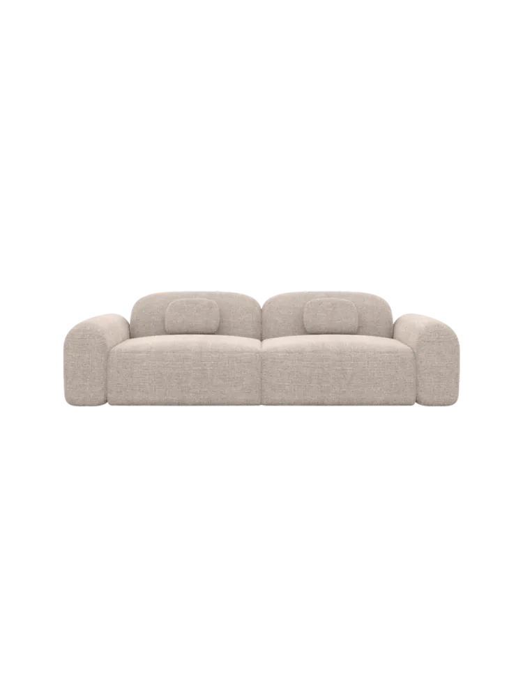 2-Sitzer Design Sofa „Nabucca“ mit Strukturstoff-Bezug Strukturstoff Beige BLOOMINGLOFT Collection