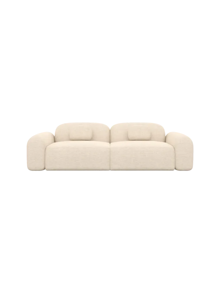 2-Sitzer Design Sofa „Nabucca“ mit Strukturstoff-Bezug Strukturstoff Cream BLOOMINGLOFT Collection