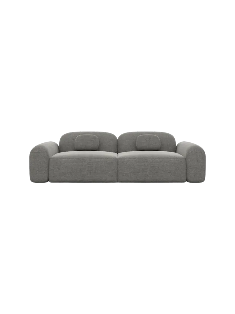 2-Sitzer Design Sofa „Nabucca“ mit Strukturstoff-Bezug Strukturstoff Grau BLOOMINGLOFT Collection