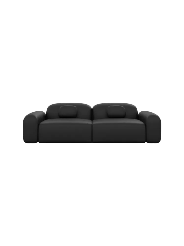 3-Sitzer Design Echtleder Sofa „Nabucca“ Echtleder Schwarz BLOOMINGLOFT Collection