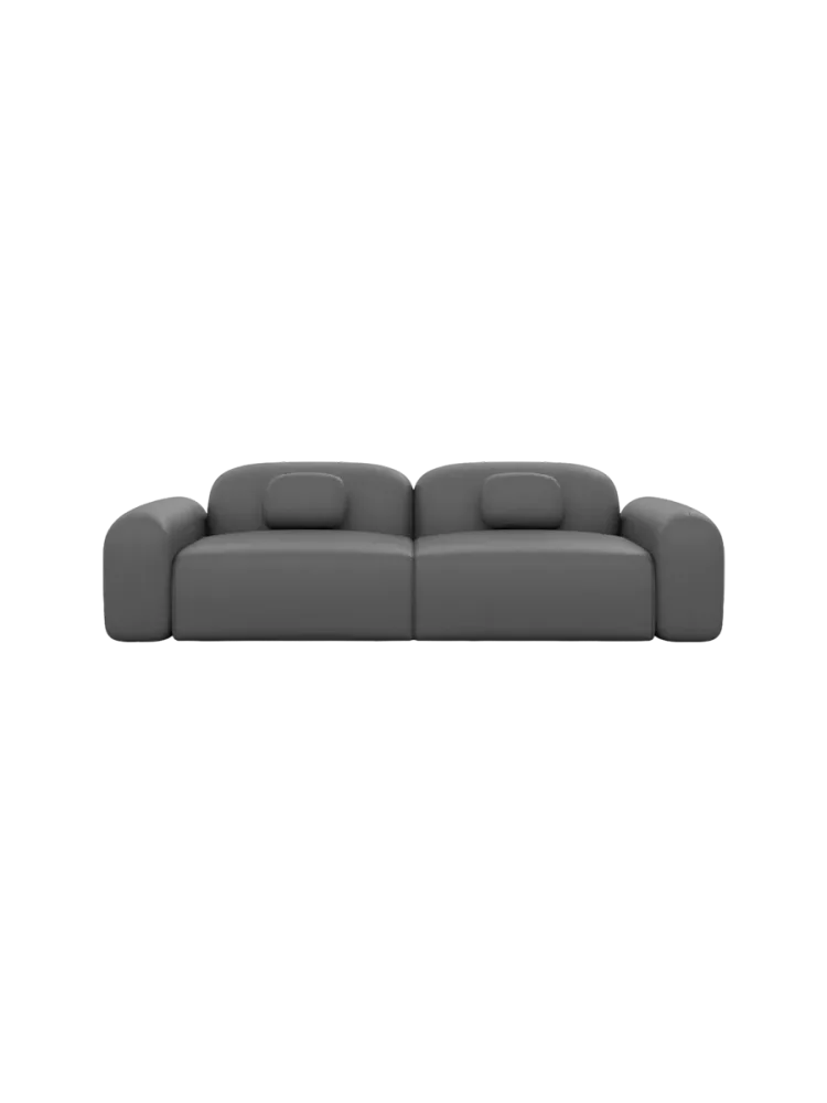 3-Sitzer Design Echtleder Sofa „Nabucca“ Echtleder Dark Grey BLOOMINGLOFT Collection