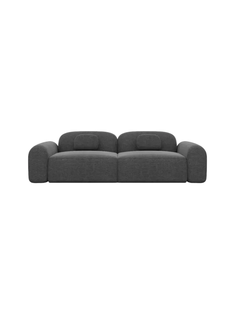 3-Sitzer Design Sofa „Nabucca“ mit Strukturstoff-Bezug Strukturstoff Anthrazit BLOOMINGLOFT Collection