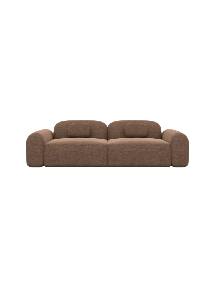 3-Sitzer Design Sofa „Nabucca“ mit Strukturstoff-Bezug Strukturstoff Braun BLOOMINGLOFT Collection
