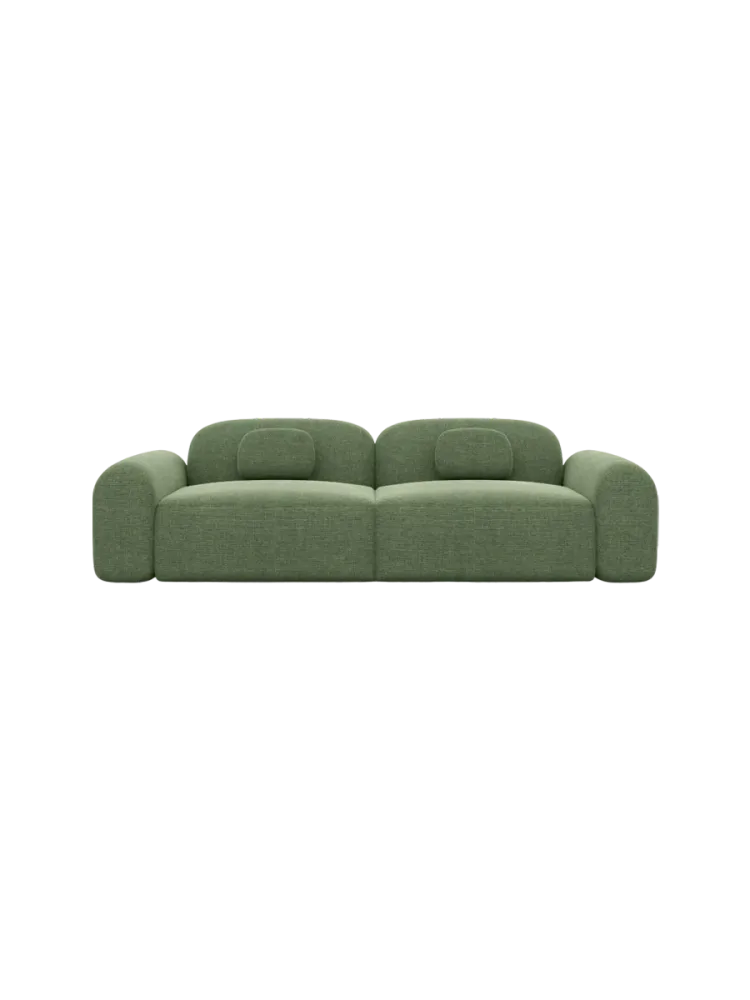 3-Sitzer Design Sofa „Nabucca“ mit Strukturstoff-Bezug Strukturstoff Grün BLOOMINGLOFT Collection