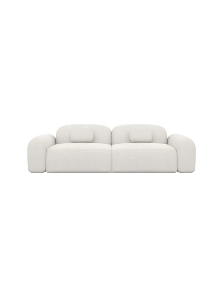 3-Sitzer Design Sofa „Nabucca“ mit Strukturstoff-Bezug Strukturstoff Weiss BLOOMINGLOFT Collection