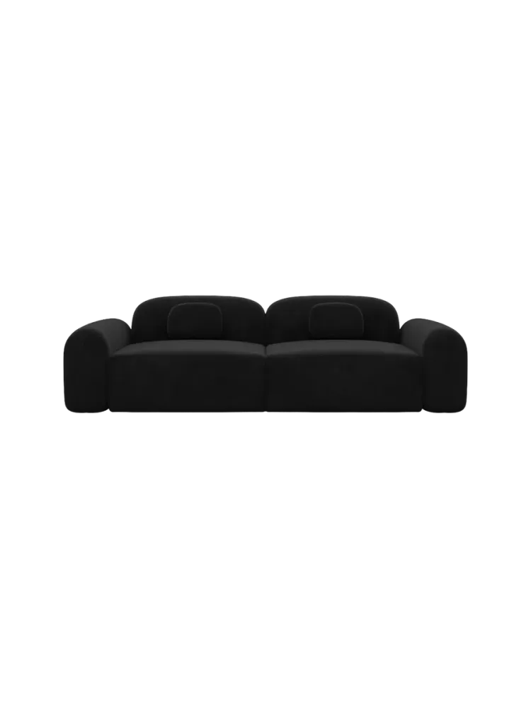 3-Sitzer Design Sofa „Nabucca“ mit Samtbezug Samtbezug Schwarz BLOOMINGLOFT Collection